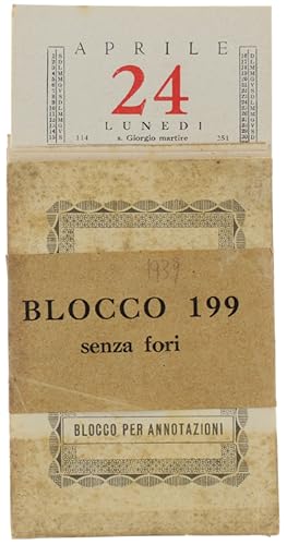 BLOCCO PER ANNOTAZIONI 1939 (Modello 199 senza fori).:
