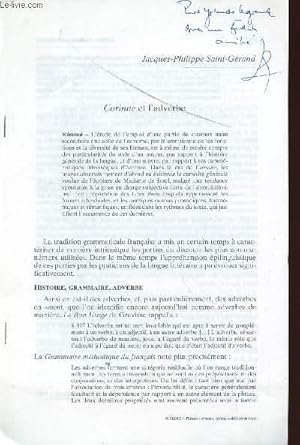 Imagen del vendedor de CORINNE ET L'ADVERBE - EXTRAIT. a la venta por Le-Livre