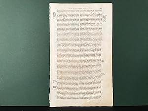 Seller image for SINGLE LEAF from: Praelectionum Theologicarum, Quas Auctor in Scholis Sorbonicis Habuit, Continuatio Continens Tractatus De Universa Theologia Morali - TOMUS VI - (Praelectiones Theologicae) - Honorati Tournely (Original Early Letterpress Printing) for sale by Bookwood