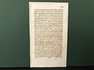 Image du vendeur pour SINGLE LEAF from: C.F. Gellerts Smmtliche Schriften - Fnfter Theil (1769) (Original Early Letterpress Printing) mis en vente par Bookwood