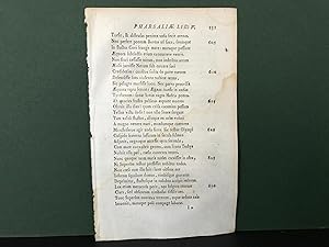 Immagine del venditore per SINGLE LEAF from: Pharsalia Ejusdem ad Calpurnium Pisonem Poemation Praemittitur Notitia Literaria Studiis Societatis Bipontinae - Editio Accurata (1783) (Original Early Letterpress Printing) venduto da Bookwood