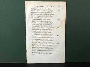 Immagine del venditore per SINGLE LEAF from: Pharsalia Ejusdem ad Calpurnium Pisonem Poemation Praemittitur Notitia Literaria Studiis Societatis Bipontinae - Editio Accurata (1783) (Original Early Letterpress Printing) venduto da Bookwood