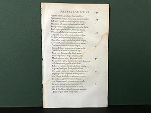 SINGLE LEAF from: Pharsalia Ejusdem ad Calpurnium Pisonem Poemation Praemittitur Notitia Literari...