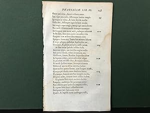 Immagine del venditore per SINGLE LEAF from: Pharsalia Ejusdem ad Calpurnium Pisonem Poemation Praemittitur Notitia Literaria Studiis Societatis Bipontinae - Editio Accurata (1783) (Original Early Letterpress Printing) venduto da Bookwood