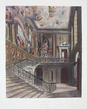 Immagine del venditore per Original Single Hand Coloured Aquatint from the History of the Royal Residences By W. H. Pyne Illustrating The Grand Staircase, Hampton Court. Published in 1819. venduto da Rostron & Edwards