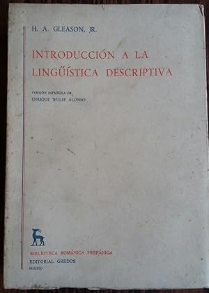 Introduccion a la Linguistica Descriptiva