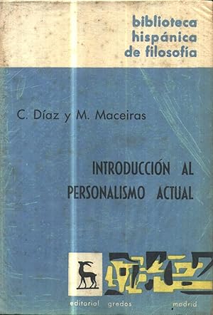 Imagen del vendedor de Introduccion al Personalismo Actual a la venta por Livro Ibero Americano Ltda