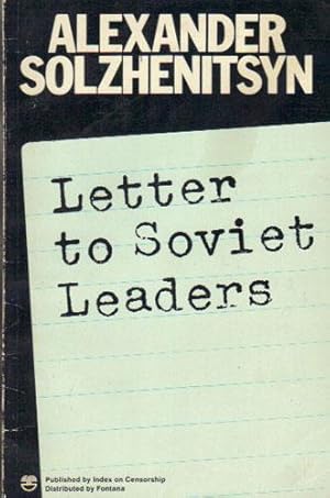 Seller image for LETTER TO SOVIET LEADERS for sale by Black Stump Books And Collectables