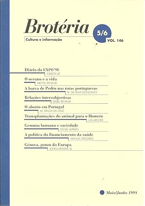 BROTÉRIA - Cultura e Informação. nº 5/6 - Vol. 146. Maio / Junho de 1998