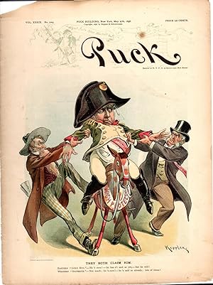 Seller image for PRINT:'They Both Claim Him".engraving from Puck Humorous Weekly, May 27, 1898 for sale by Dorley House Books, Inc.