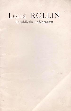 Imagen del vendedor de JUBILE EN L'HONNEUR DES QUARANTE ANNEES DE MANDAT DE LOUIS ROLLIN. a la venta por Librairie Dhouailly