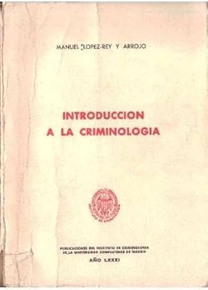 Imagen del vendedor de Introduccin a la criminologa a la venta por LIBRERA LAS HOJAS