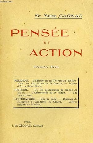Bild des Verkufers fr PENSEE ET ACTION, 1re SERIE zum Verkauf von Le-Livre