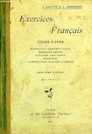 Seller image for EXERCICES FRANCAIS, COURS MOYEN for sale by Le-Livre