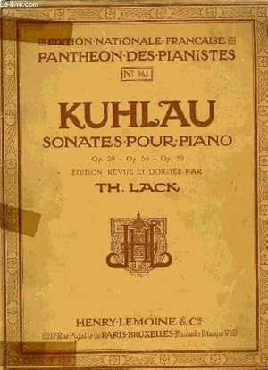 Bild des Verkufers fr SONATES POUR PIANO zum Verkauf von Le-Livre