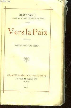 Imagen del vendedor de Vers la Paix a la venta por Le-Livre