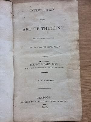 INTRODUCTION TO THE ART OF THINKING Enlarged with Additional Axims (sic) and Illustrations