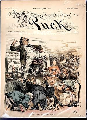 Seller image for PRINT: "They Can't Get Any Lower".engraving from Puck Humorous Weekly, July 9, 1890 for sale by Dorley House Books, Inc.