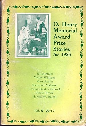 Imagen del vendedor de O. Henry Memorial Award Prize Stories of 1925 (Volume II, No1) a la venta por Dorley House Books, Inc.