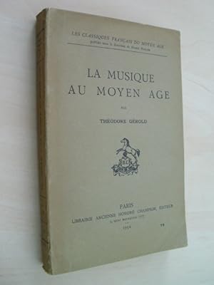 Seller image for La Musique au moyen age. for sale by Antiquariat Hamecher