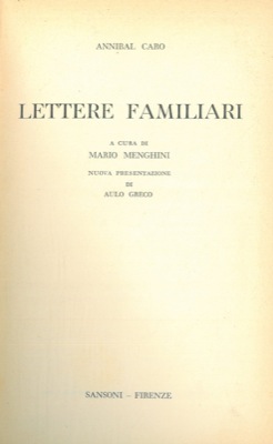 Lettere familiari.