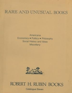 Rare an unusual books. Americana. Economics. Social history and ideas. .
