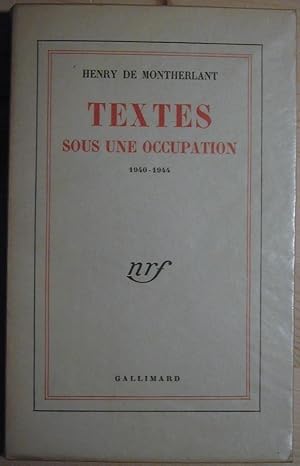 Textes sous une occupation