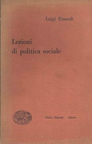 Image du vendeur pour Lezioni di politica sociale. mis en vente par FIRENZELIBRI SRL