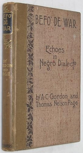 Bild des Verkufers fr Befo' de War: Echoes in Negro Dialect zum Verkauf von Powell's Bookstores Chicago, ABAA