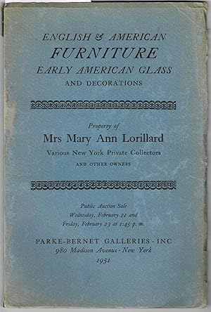 English & American Furniture & Decorations, Early American Glass, Georgian & Other Silver, Painti...