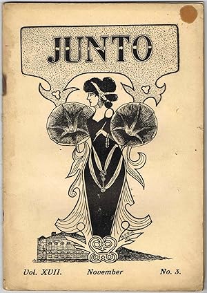 Seller image for (The) JUNTO: Vol. XVII, No. 3, November 1910 for sale by SUNSET BOOKS