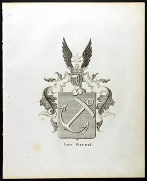 Bild des Verkufers fr Wappen derer von Gernet (1837) zum Verkauf von Antiquariat Stefan Wulf