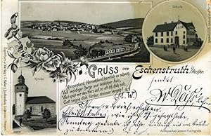 Gruss aus Eschenstruth i. Hessen. Deutsche Reichspost Postkarte.