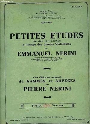 Seller image for PETITES ETUDES SUR DES AIRS CONNUS A L'USAGE DES JEUNES VIOLONISTES for sale by Le-Livre