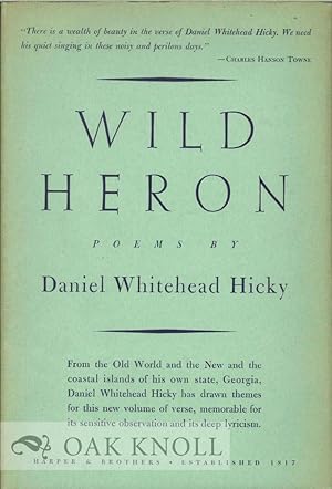 Seller image for WILD HERON, POEMS for sale by Oak Knoll Books, ABAA, ILAB