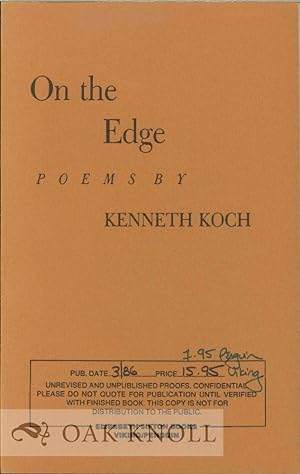 Seller image for ON THE EDGE, POEMS for sale by Oak Knoll Books, ABAA, ILAB