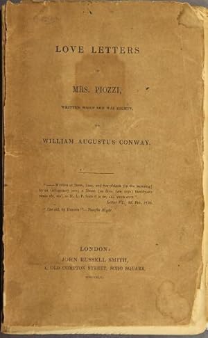 Immagine del venditore per Love letters of Mrs. Piozzi, written when she was eighty, to William Augustus Conway venduto da Rulon-Miller Books (ABAA / ILAB)