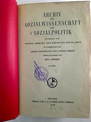 Archiv für Sozialwissenschaft und Sozialpolitik. - 62. Bd.