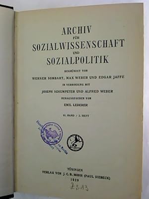 Archiv für Sozialwissenschaft und Sozialpolitik. - 63. Bd.