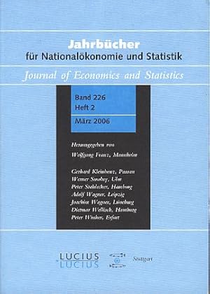 Jahrbücher für Nationalökonmie und Statistik / Journal for Economics and Statistics Band 226, Hef...