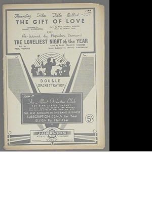 Seller image for The Gift of Love / The Loveliest Night of the Year. Sheet Music. for sale by The Book Firm