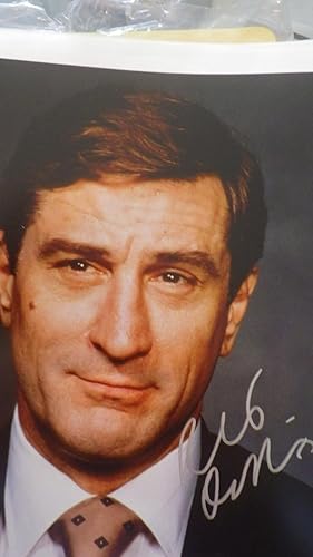 Seller image for SIGNED Color Photograph Robert DeNiro Hollywood Actor wearing Suit & Tie Smiling Slightly for sale by Bluff Park Rare Books