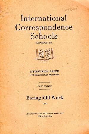 Image du vendeur pour Boring Mill Work: Instruction Paper with Examination Questions (#1667)) mis en vente par Dorley House Books, Inc.