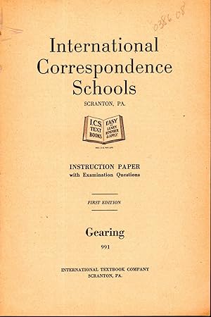 Image du vendeur pour Gearing: Instruction Paper with Examination Questions (#991)) mis en vente par Dorley House Books, Inc.