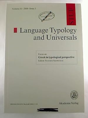 Language Typology and Universals - Vol. 61 / 2008, Issue 1.