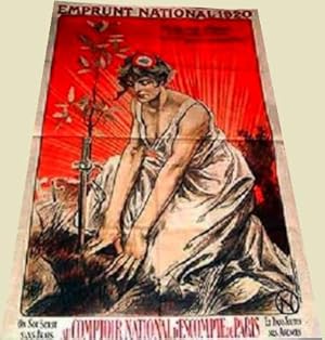 Affiche lithographie en couleurs monogrammé N.L Emprunt National 1920 - Prêter à la France pour q...