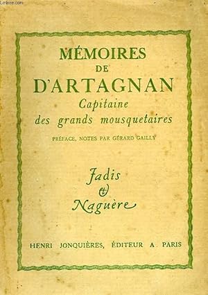 Bild des Verkufers fr MEMOIRES DE CHARLES DE BATZ-CASTELMORE COMTE D'ARTAGNAN zum Verkauf von Le-Livre