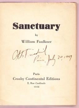 SANCTUARY: Faulkner, William