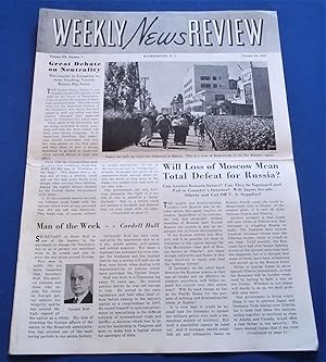 Immagine del venditore per Weekly News Review (October 24, 1941) Headline Articles: Great Debate on Neutrality, and Will Loss of Moscow Mean Total Defeat for Russia? venduto da Bloomsbury Books