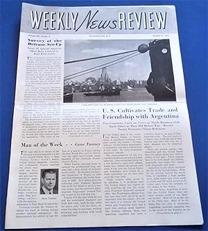 Immagine del venditore per Weekly News Review (October 31, 1941) Headline Articles: Survey of the Defense Set-Up, and U.S. Cultivates Trade and Friendship With Argentina venduto da Bloomsbury Books